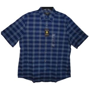 Claiborne Men's Titan Blue Plaid Dress Shirt